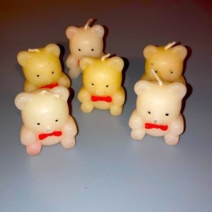 Lot of 6 Vintage Teddy Bear Candles